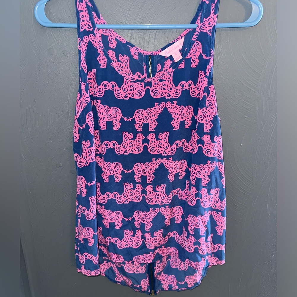 Lilly Pulitzer silk elephant tank top